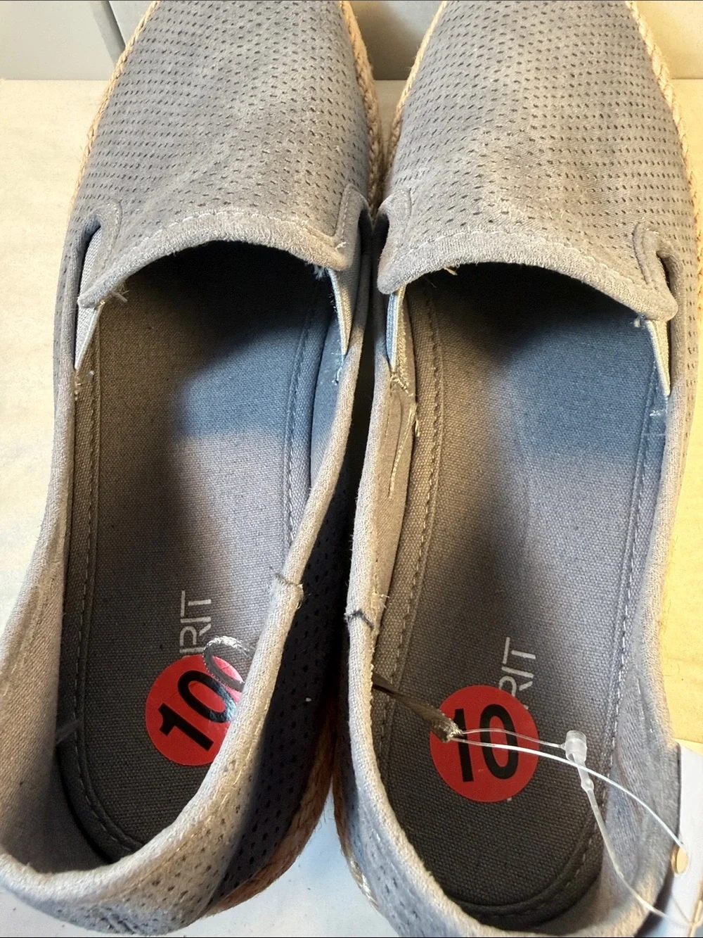 Esprit Gray Perforated Slip-On Espadrilles